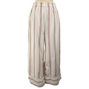 Billabong Cream and Red Striped Wide Leg Pants